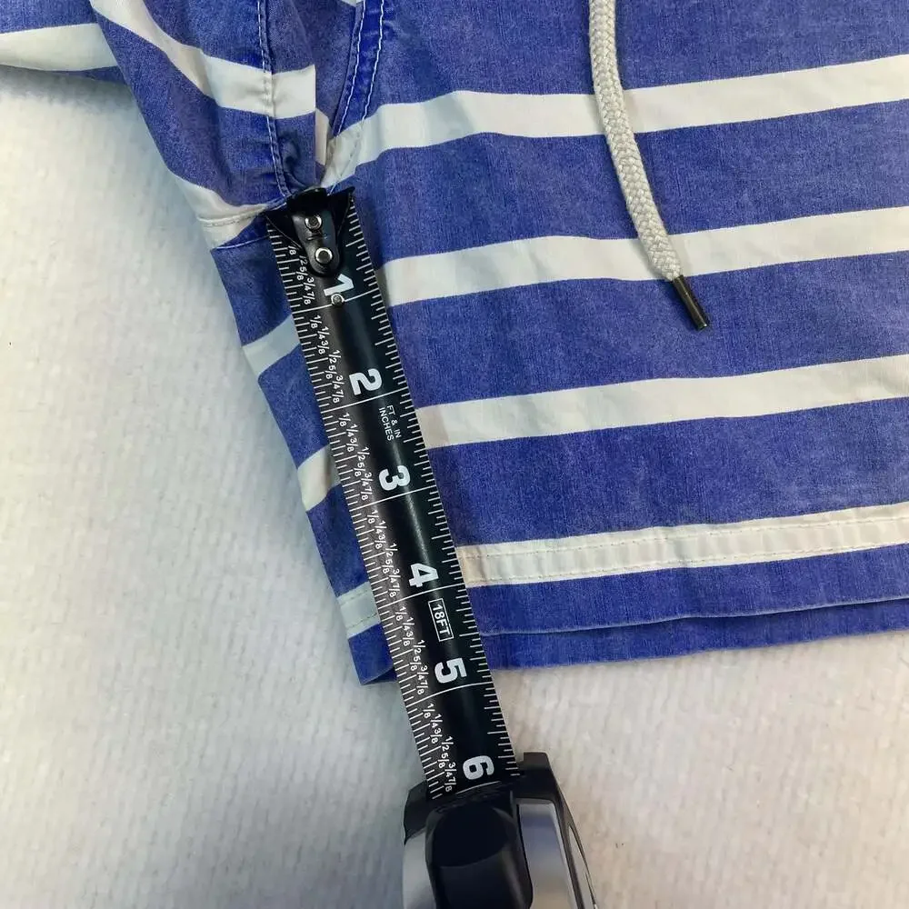 Polo Ralph Lauren US-RL Rescue Patrol Blue and White Striped Swim Trunks Sz 32
